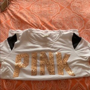 Pink sequins t shirt